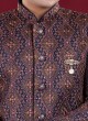 Thread Work Blue Indowestern